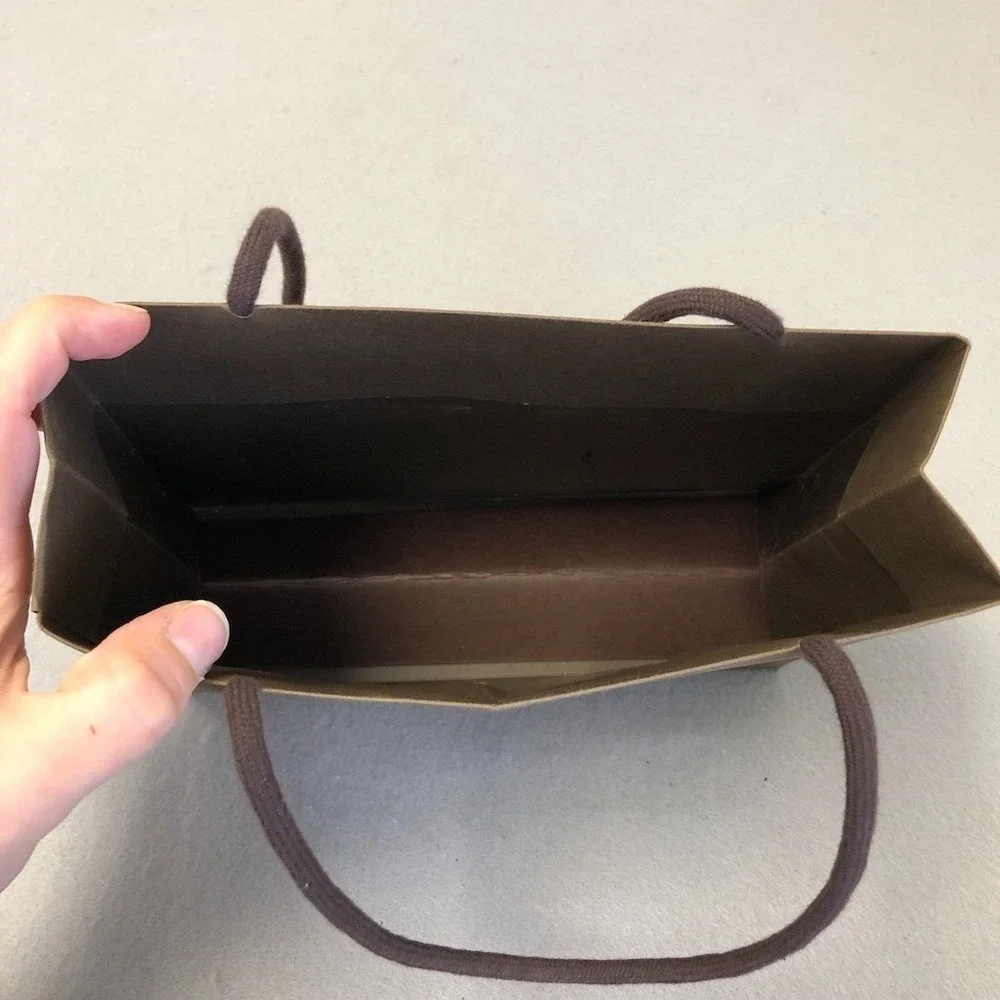 Authentic Goyard Shopping Gift Bag Brown Paper Small Top Handle 6.75x8.5x3